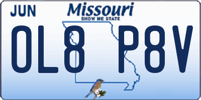 MO license plate OL8P8V