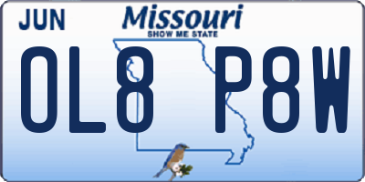 MO license plate OL8P8W