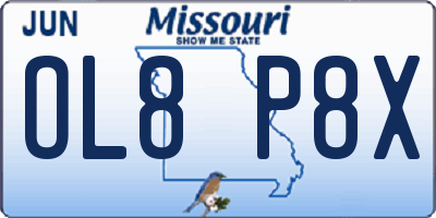 MO license plate OL8P8X