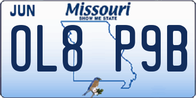 MO license plate OL8P9B
