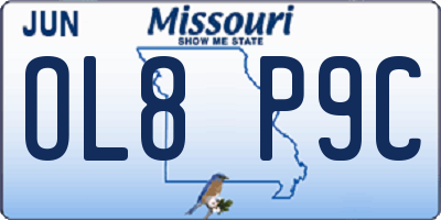 MO license plate OL8P9C