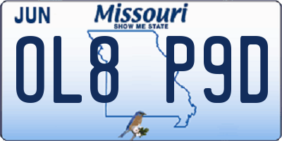 MO license plate OL8P9D