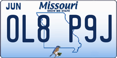 MO license plate OL8P9J