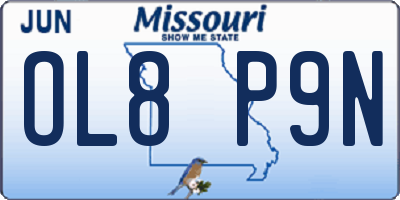 MO license plate OL8P9N