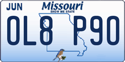 MO license plate OL8P9O