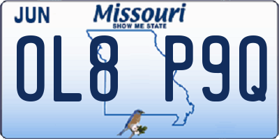 MO license plate OL8P9Q