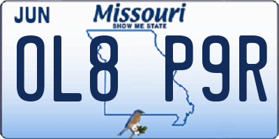 MO license plate OL8P9R
