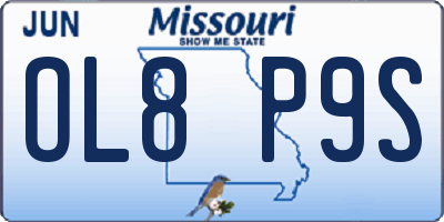 MO license plate OL8P9S