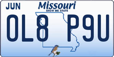 MO license plate OL8P9U