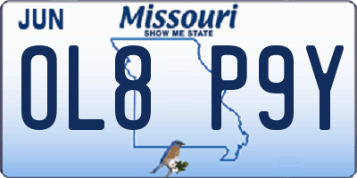 MO license plate OL8P9Y