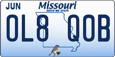 MO license plate OL8Q0B