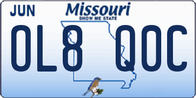 MO license plate OL8Q0C