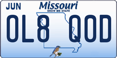 MO license plate OL8Q0D