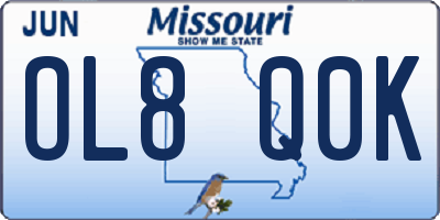 MO license plate OL8Q0K