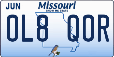 MO license plate OL8Q0R