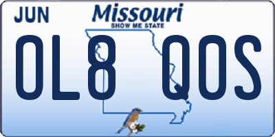 MO license plate OL8Q0S