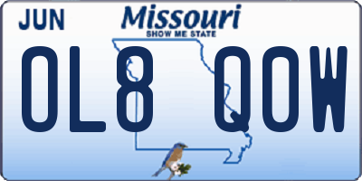 MO license plate OL8Q0W