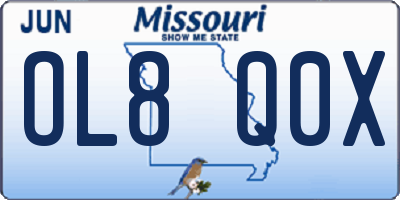MO license plate OL8Q0X