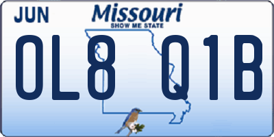 MO license plate OL8Q1B