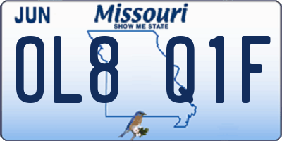 MO license plate OL8Q1F