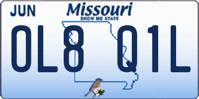 MO license plate OL8Q1L