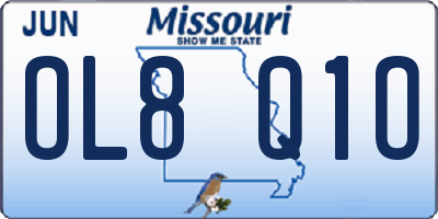MO license plate OL8Q1O