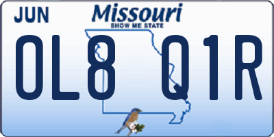 MO license plate OL8Q1R
