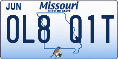 MO license plate OL8Q1T