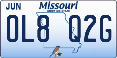 MO license plate OL8Q2G