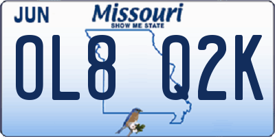 MO license plate OL8Q2K