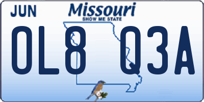 MO license plate OL8Q3A