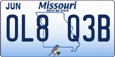 MO license plate OL8Q3B