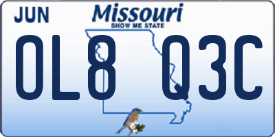 MO license plate OL8Q3C