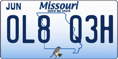 MO license plate OL8Q3H