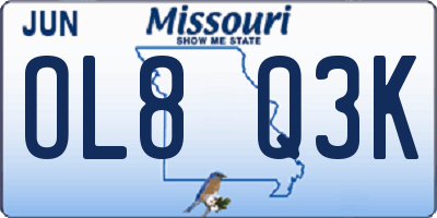 MO license plate OL8Q3K