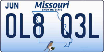 MO license plate OL8Q3L