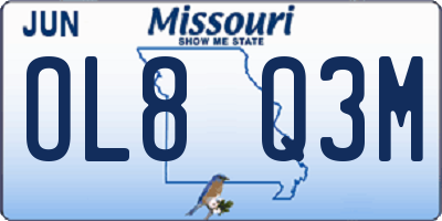 MO license plate OL8Q3M