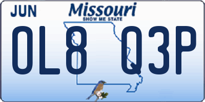 MO license plate OL8Q3P