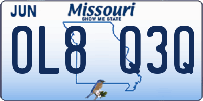MO license plate OL8Q3Q