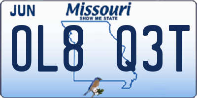 MO license plate OL8Q3T