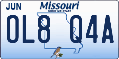 MO license plate OL8Q4A