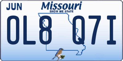MO license plate OL8Q7I