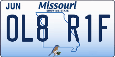 MO license plate OL8R1F