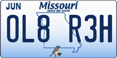 MO license plate OL8R3H