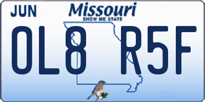 MO license plate OL8R5F