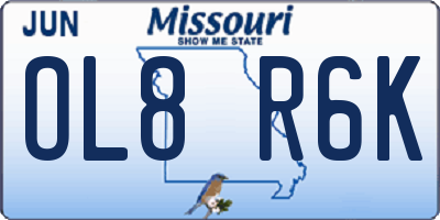 MO license plate OL8R6K