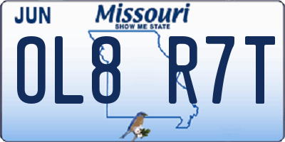 MO license plate OL8R7T