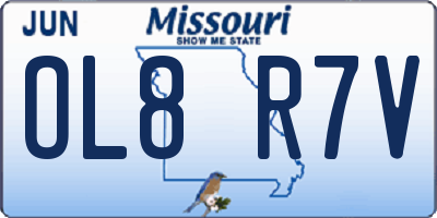 MO license plate OL8R7V