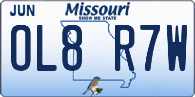 MO license plate OL8R7W