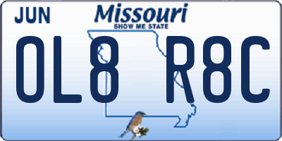 MO license plate OL8R8C